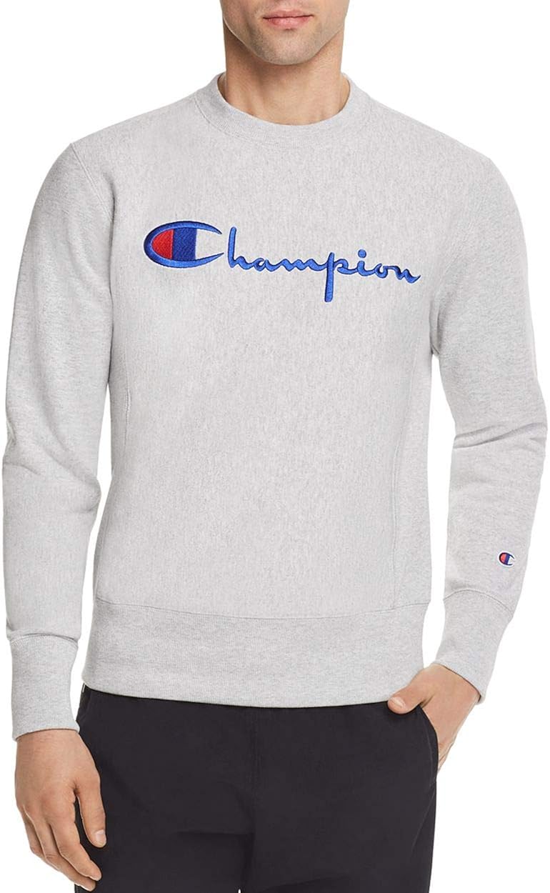 Champion Reverse Weave Script Logo Crewneck Sweatshirt At Amazon