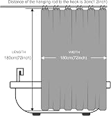 Furlinic Shower Curtain 72x72 in Mould Proof Waterproof Polyester White view 6