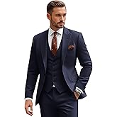 msatuy 3 Piece Suit for Men Mens Suit 3 Piece Suits Men Slim Fit Men's Tuxedos Blazer Vest Pants Set Business Wedding Prom