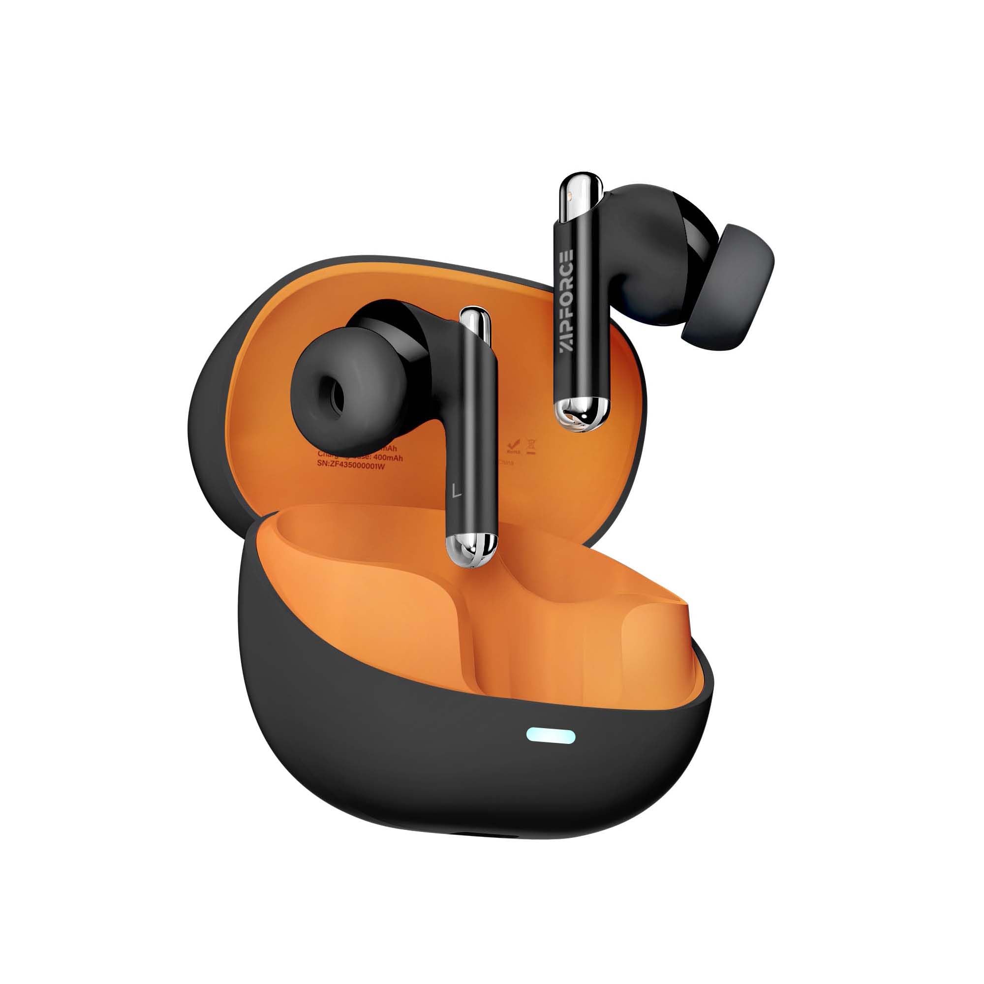 ZIPFORCE True Wireless Earbuds, Fully In-Ear Bluetooth 5.3 Headphones 4-Mics ENC Clear Call, Bluetooth Earbuds Touch Control 40 Playtime, IPX5 Waterproof TWS, Light-Weight Earphones, Black