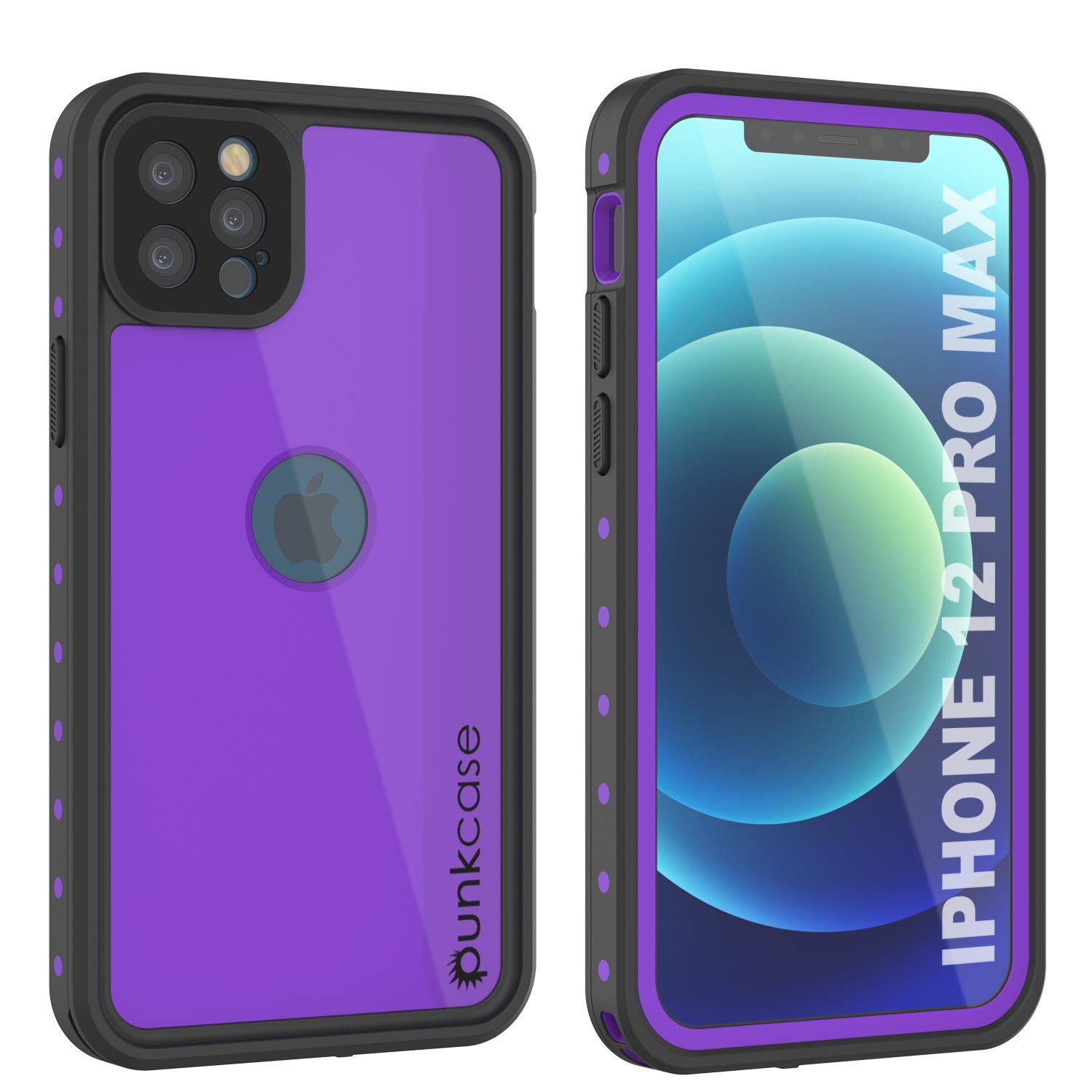 PunkCase Designed for iPhone 12 Pro Max Waterproof Case [StudStar Series] [Slim Fit] [IP68 Certified] [Dirtproof] [Snowproof] 360 Full Body Armor Cover For iPhone 12 Pro Max (6.7") (2020) [Purple]