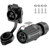 E-WeiChat EW-LP16 Industrial Waterproof Connector IP68 Quickly Plugging Aviation Connector PBT Plastic Shell Circular Connector Fast Release Electrical Connector M16 2-9 Pin Flange Socket (3 Pin)