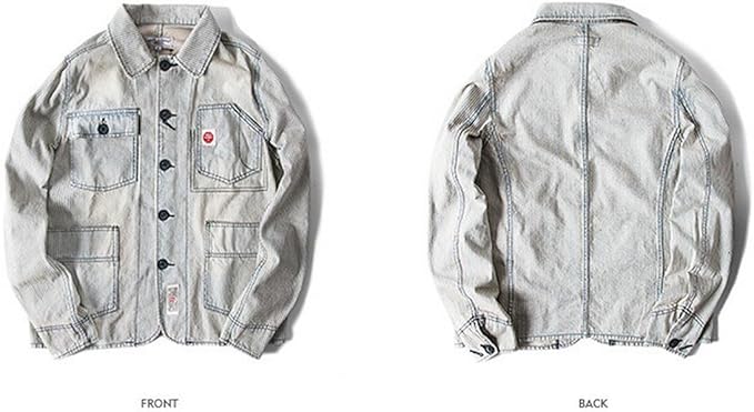 Amazon ストライプ柄 ショート丈 デニム アウター メンズ デニムジャケット メンズ メンズアウター ジージャン ジャケット カジュアル ダメージ加工 Xl コート ジャケット 通販