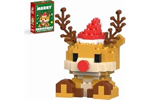 Eqkasio Christmas Building Blocks Compatible for Lego Christmas Reindeer Micro Blocks Stacking New Toys Holiday Present Box New Year Gifts for Kids Ages 6+ Boys and Girls(Reindeer)