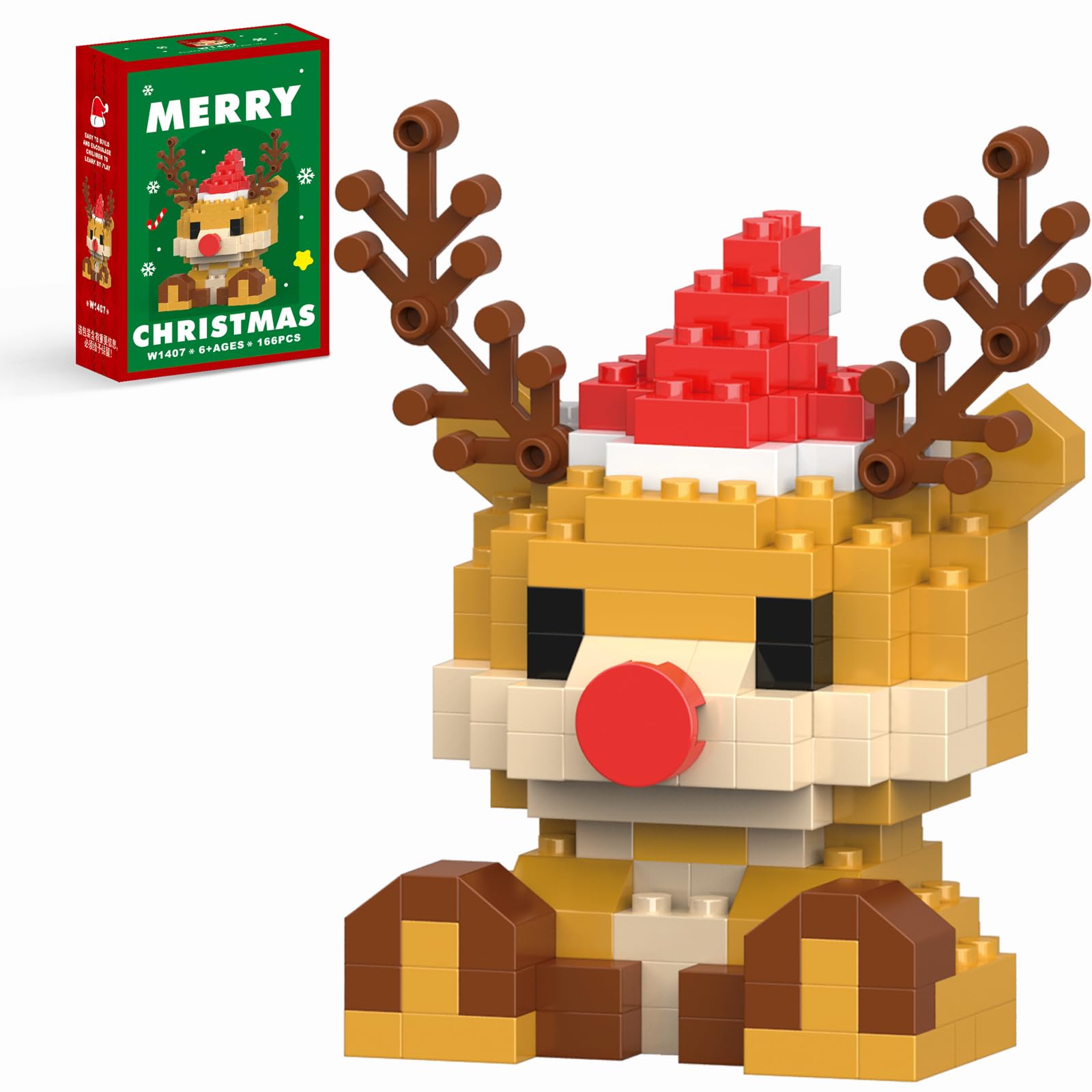 Photo 1 of ***POSSIBLY FOR PARTS/ MISSING ASSEMBLY PIECES*** HGCYCF Christmas Reindeer Building Blocks Set Compatible with Lego Advent Calendar 2025 Stacking New Toys Holiday Present Box New Year Xmas Gifts for Kids for Boys & Girls and Adults