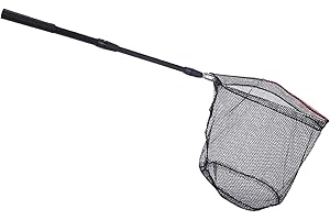 Vkinman Fishing Net Collapsible, Fish Landing Nets Telescopic Sturdy Pole Handle for Saltwater Freshwater 17 inch Extend to 5