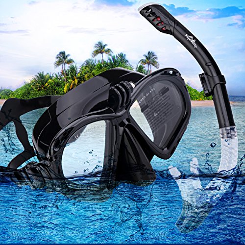 [ Supertrip Premium Snorkel Set Adult with 2 Mouthpieces Diving Mask