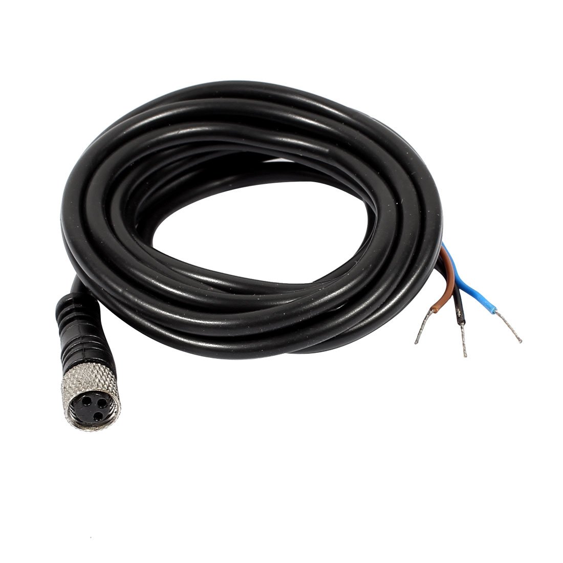 Sourcingmap M8 Female Straight 3 Pins Connector Aviation Socket Electrical Cable 2M Long