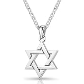 925 Sterling Silver Jewish Star of David Necklace, Interlocking Style | Magen David Pendant, Handmade Jewelry for Men Women, Estrella de David, Religious Judaica Amulet