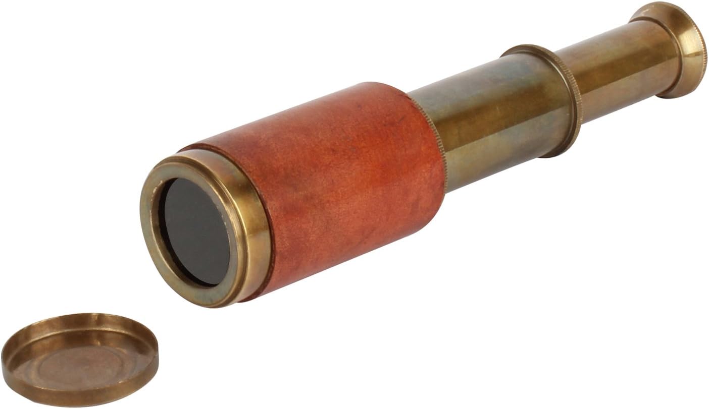 Artshai Pure Brass Antique Look Pocket Telescope with Genuine Leather(Brown)