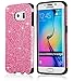 MEKO Galaxy S6 Edge Case Sparkles Glitter Bling Anti-Shock Rubber Case [Perfect Fit] [Scratch Resistant] for Samsung Galaxy S6 Edge-- ( Pink)