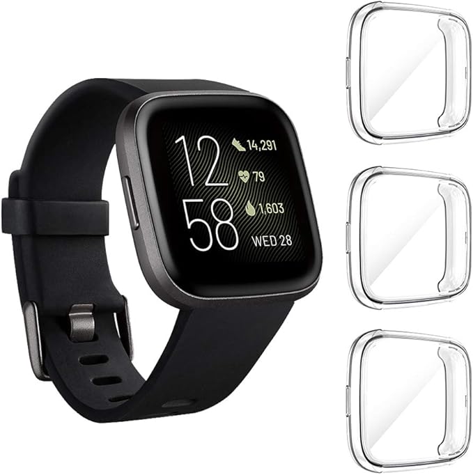 Seltureone(3 Pack) Screen Protector Case Compatible for Fitbit Versa 2