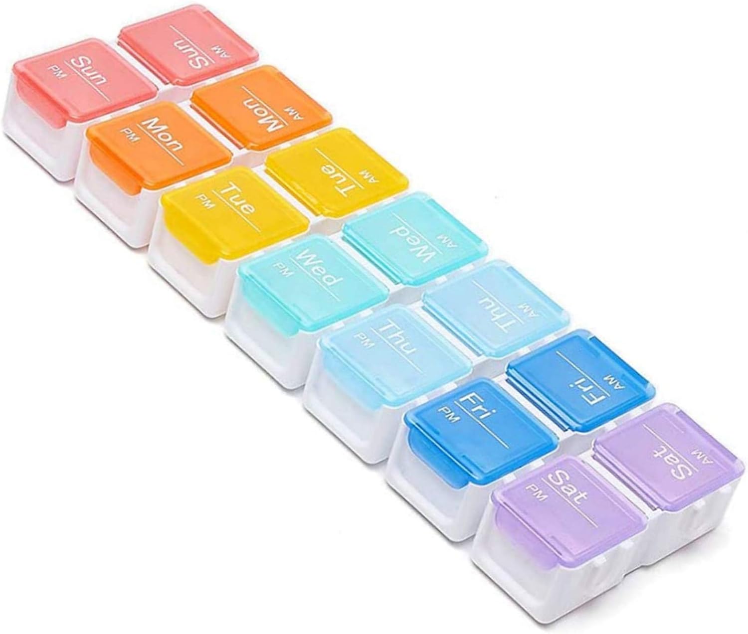 Amazon Co Jp 薬ケース ピルケース 携帯 ピルケース 1週間 14仕切り 1日2回 習慣薬箱 薬入れ コンパクト サプリメントケース フィッシュオイル 飲み忘れ防止 虹色 3 5労働日以内配達 ホーム キッチン