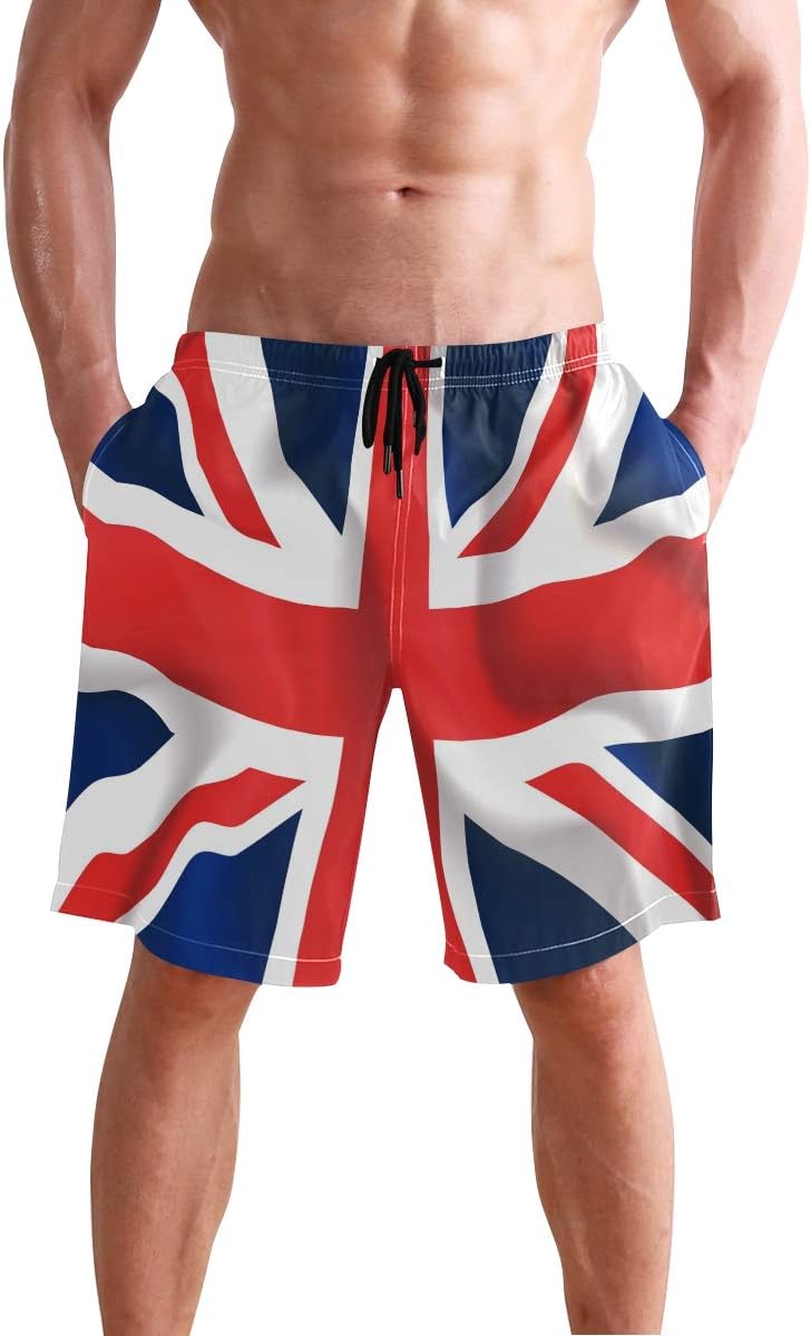Swim Trunks Britain UK British Flag Swim Short Quick Dry Sports Beach Shors Beachwear