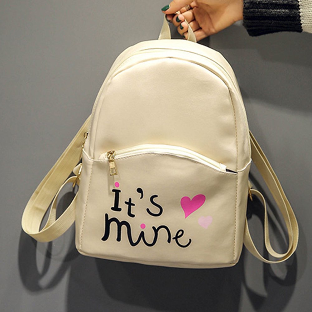 zibuyu preppy chic women pu leather mini backpack letter printed school bag