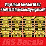 Tool Box Label Decal Sticker Set. Organization Label Set for Toolbox.