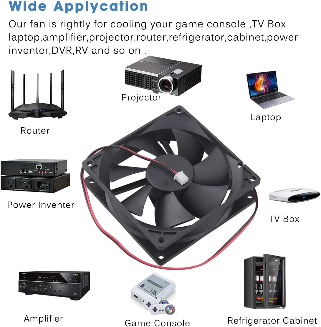 GDSTIME 12V Fan 92mm 92 x 25mm PC Computer Fan 92mm Case Cooler 2000 RPM DC Brushless Cooling 9CM For Router Cabinet Projector DVR - Image 4