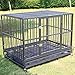 Walnest 48 Inch Heavy Duty Dog Crate, Dog Kennel for Large Dog with Lockable Wheels Removable Tray, High Anxiety Double Door Dog Crate Silver