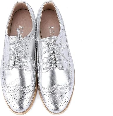 silver lace up oxfords