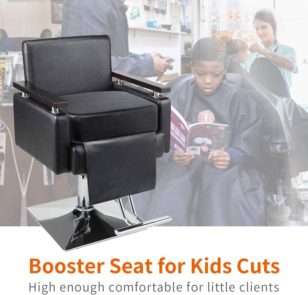 Rocktric Salon Booster Seat Cushion for Child Hair Cutting Barber Beauty Salon Spa Equipment Black: Kitchen & Dining