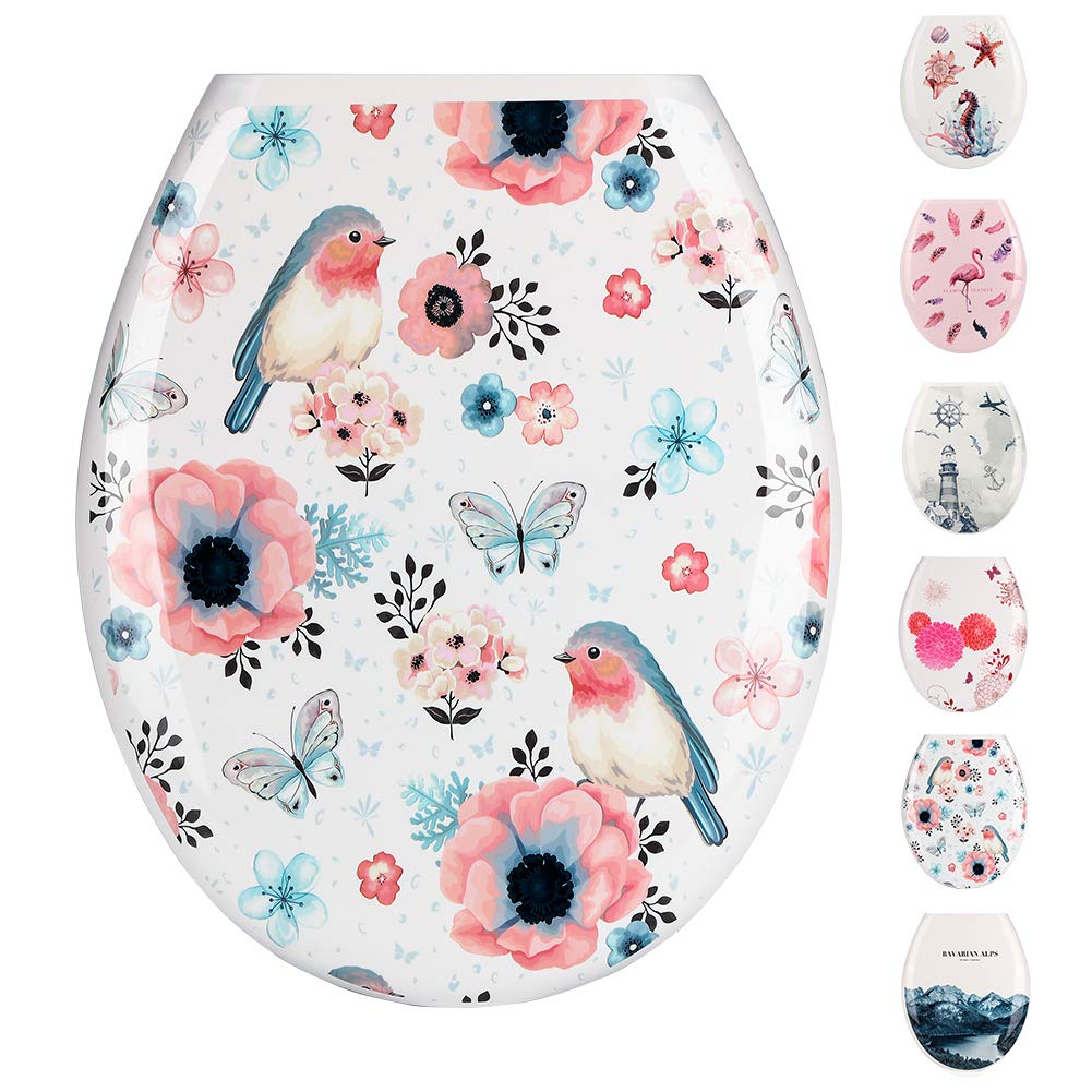JOTOM Premium Quality Toilet Seat,Easy to Mount,Beautiful Printed