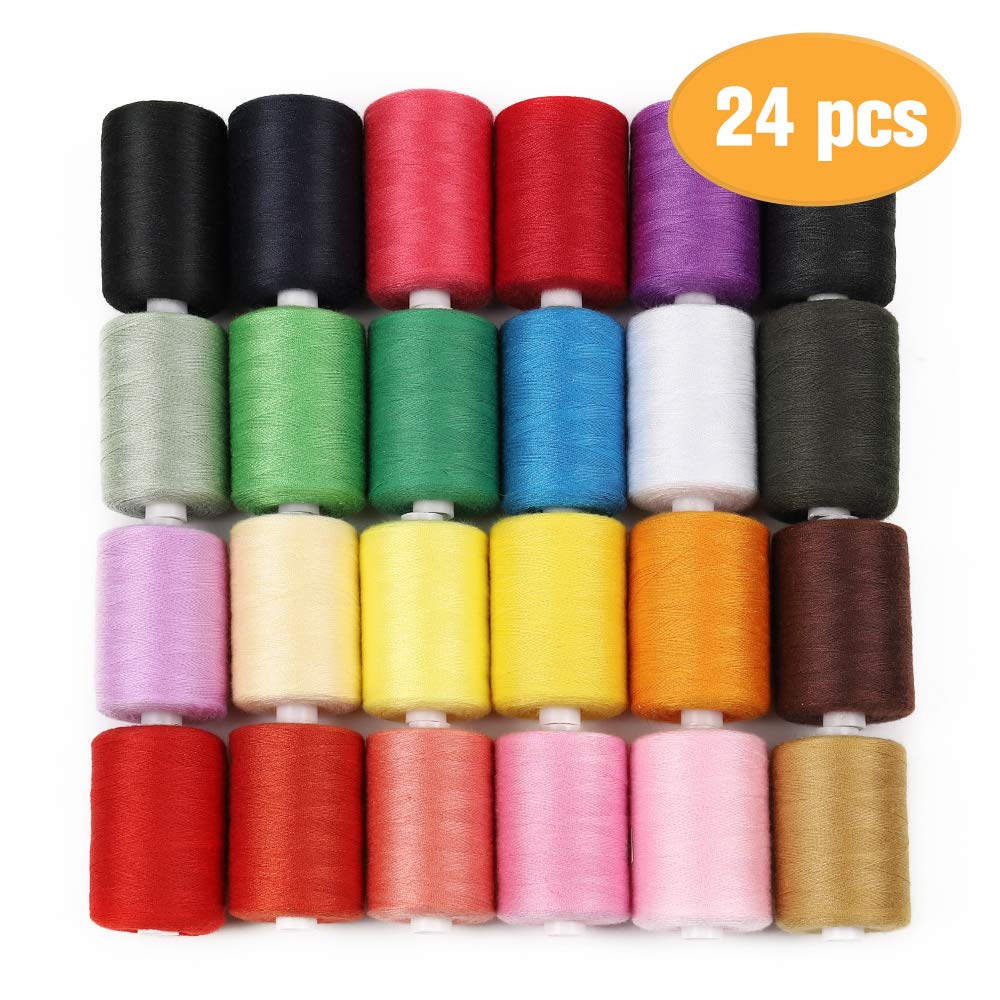 HAITRAL Cotton Sewing Thread Sets 24Color Spools Thread