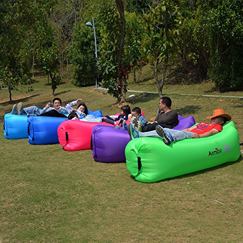 Armati Inflatable Lounger Patented Comfortable Headrest, Indoor or Outdoor Air Sofa, Camp Bedding, Hammock,Air Mattress with Carry Bag, Securing Stake and Bottle Opener - Thumbnail 7