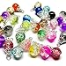 30pcs Handcrafted Crackle Glass Beads Drops w/Silver Wire & Bead Cap ~Jewelry Making~