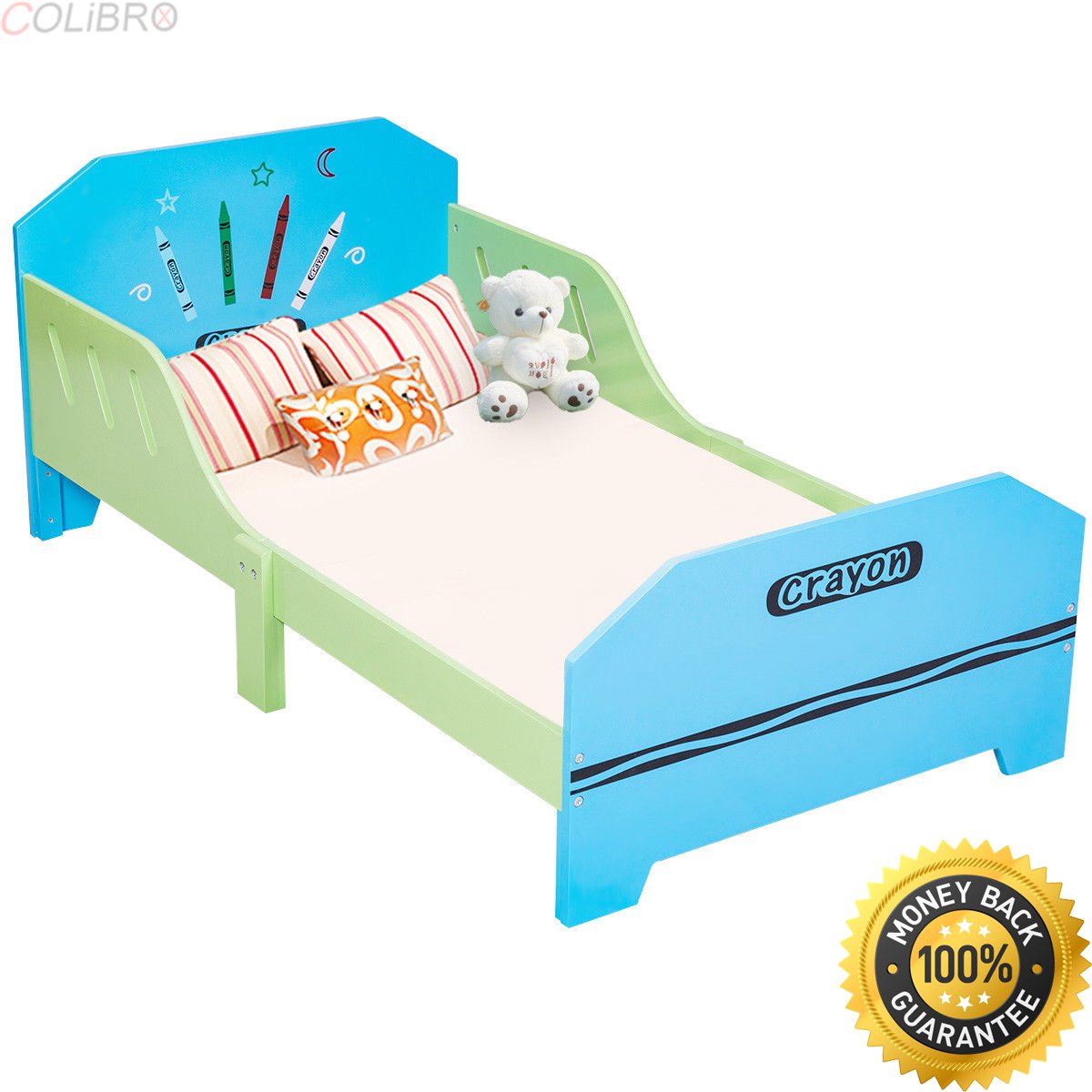 Amazon.com: Colibrox - Cama infantil de madera con raíles de ...