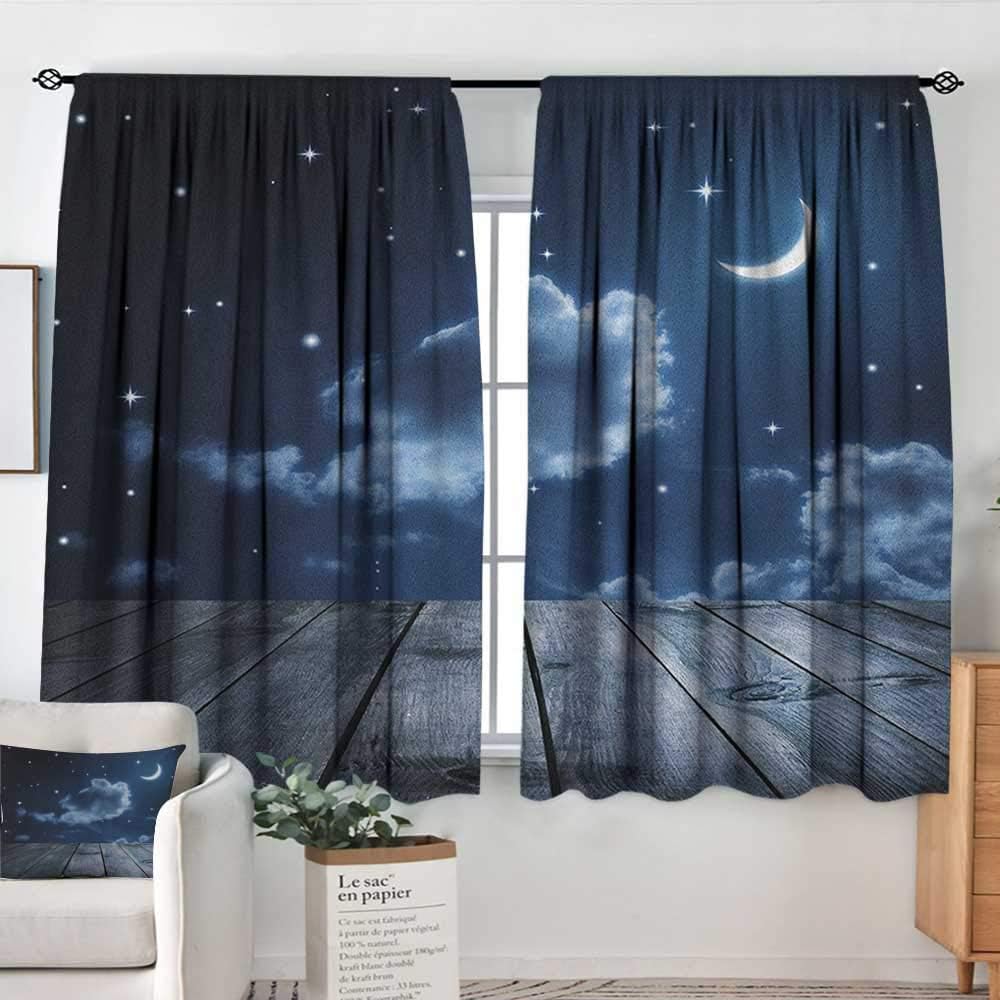 Amazon Com Dark Blue Curtains Drapes Vivid Night Sky With