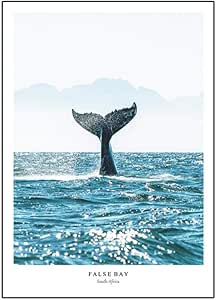 Hdksa Carteles De Cola De Ballena Paisaje Marino Océano Nórdico Arte De
