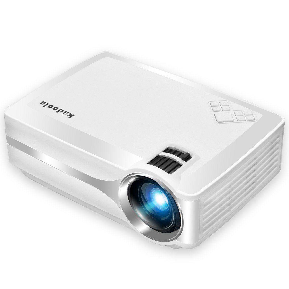 Mini Projector, Kadoola 2000 Lumens Pico Projector Support 1080P HDMI USB SD AV VGA Audio for Movie, TV, Xbox & More HDMI-Enabled Devices with Free HDMI Cable - White