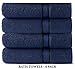 COTTON CRAFT Ultra Soft Bath Towels - 4 Pack Extra Large Bath Towels - Oversized 30x54 - Absorbent Everyday Luxury Hotel Spa Gym Shower Beach Pool Camp Dorm - 100% Cotton - 580 GSM - Navy