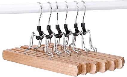 Amazon Co Jp Little Hotties ズボンハンガー 木製 スカート 跡がつかない ズボン用 かつらハンガー 12本組 ナチュラル ホーム キッチン