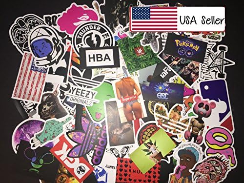 (Not Random dope Lot )100 Piece Skateboard Stickers Vintage Vinyl Laptop Luggage Decals Dope Sticker Mix Lot