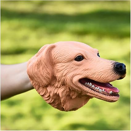 rubber dog hand puppet