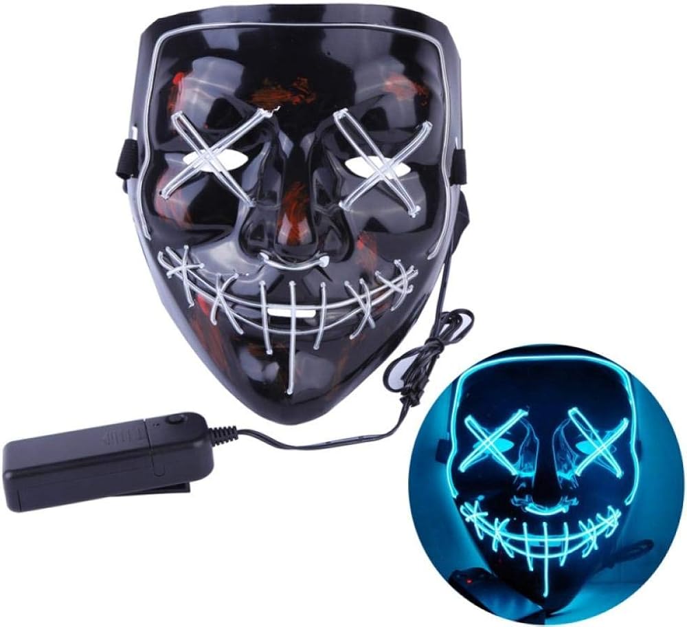 Masque D'Halloween à LED Effrayant Pour Festival, Cosplay, Halloween