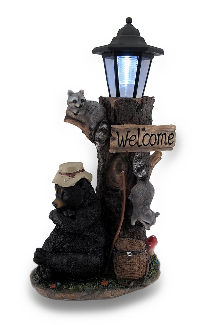 Best Garden Statue Of Bear With Welcome Sign