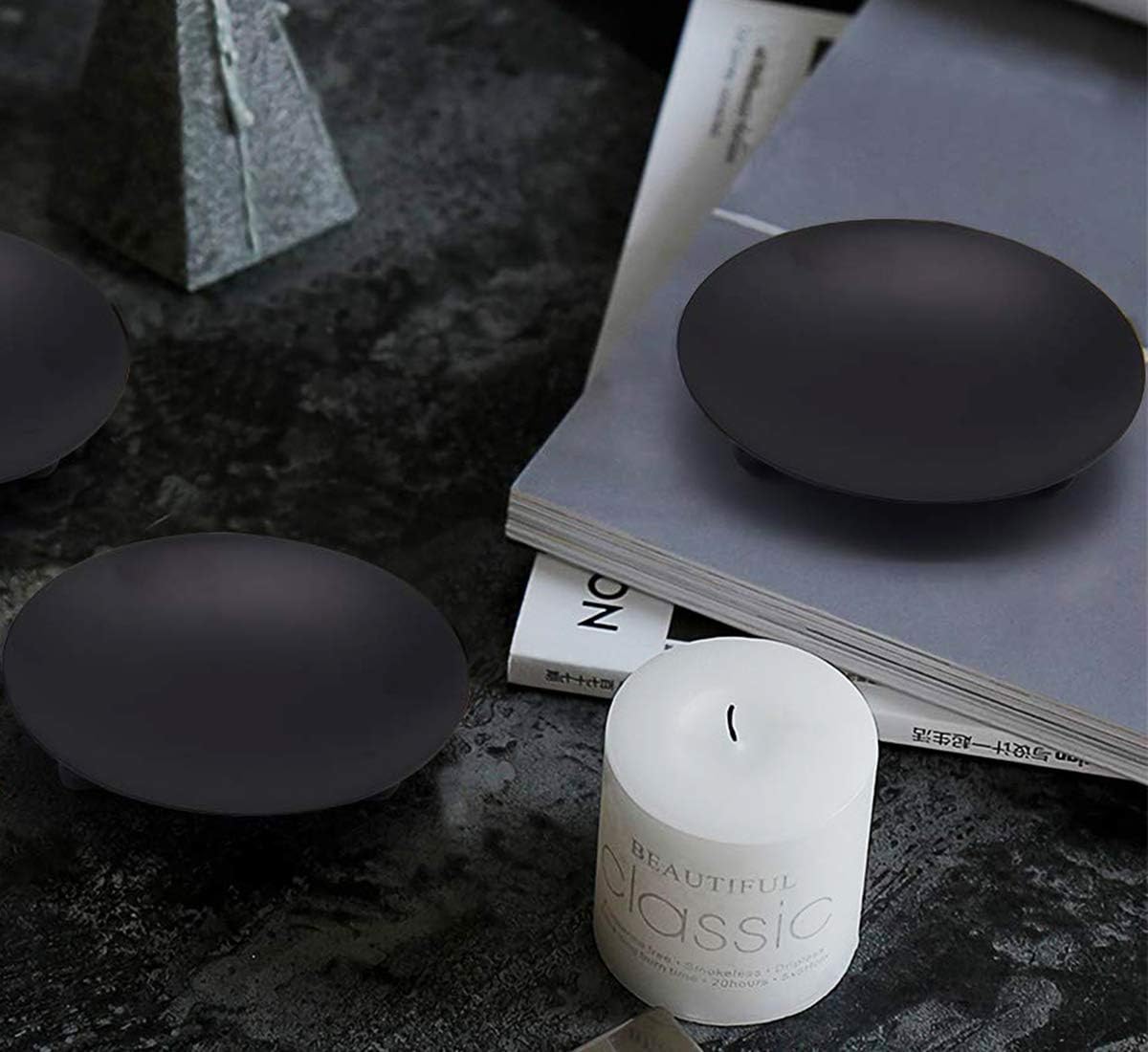 Party Weddings Matte Black Pillar Candlesticks Holders Pedestal Candle Stand For Led Wax Candles Incense Cones Table Spa Willgail Decorative Iron Plate Candle Holder Set Of 6 Fireplace Home Decor Tea