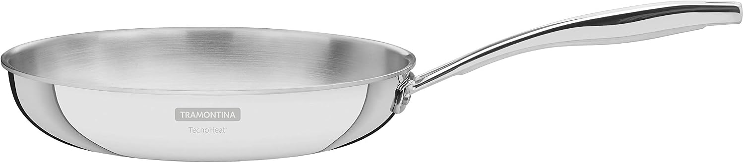 Tramontina Grano Frying Pan 3-Ply Stainless Steel for Induction Electric, Gas and Ceramic Glass Hobs, Cookware, Kitchen