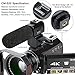 4K Camcorder, Ansteker Ultra-HD 1080P 24MP 30FPS Digital WiFi Video Camera, IR Night Vision Camcorder with Microphone and Wide Angle Lens,Lens Hood (Black+Lens)