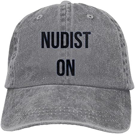 WXH6688 Nudist On Adjustable Washed Cap Cowboy Baseball Hat Ash