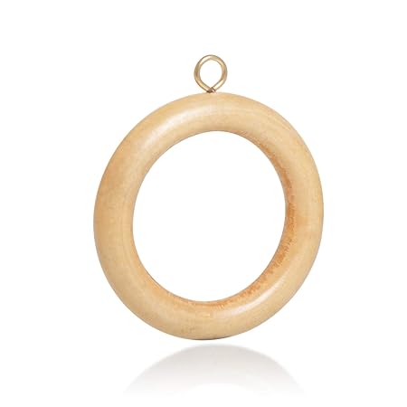 10 Pack Of Small Wooden Curtain Rings For 28mm Poles Pine