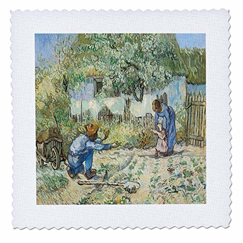 3dRose The First Steps by Vincent Van Gogh - Quilt Square, 6 by 6-Inch (qs_128157_2)