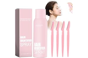 EUWYIO Hair Identifier Spray for Face Shaving, Hair Identifying Spray, Face Hair Identifier Spray, Moisturizing and Skin Care Dermaplaner Set Spray, Spray 4 Razors (100g/1PCs)