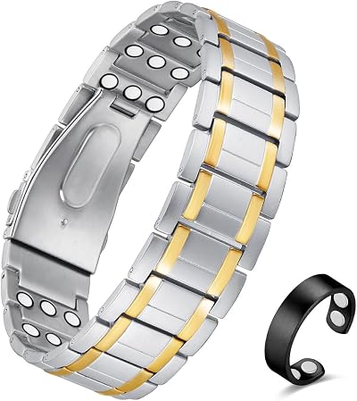 Vicmag 3x Magnetic Titanium Bracelet Men 3500 Gauss Adjustable Gift Box