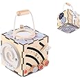 EverEarth Baby Activity Cube Wooden, Space Wooden Activity Cube Toys 6 in 1 Activity Cube for Toddlers 18M+, Multi-Function Educational Learning Montessori Toys for Boys Girls Birthday