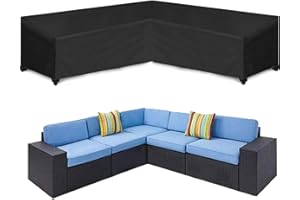 Oslimea Patio V-Shaped Sectional Sofa Cover 85" x 85" 600D Heavy-Duty Patio Furniture Cover Garden Couch Protector for Deck, Lawn and Backyard