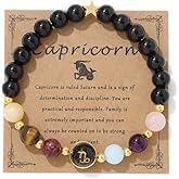 Yecomsy 12 Constellations Healing Crystal Stone Beads Bracelet Zodiac Bracelets for Women Men Birthday Zodiac Gifts Spiritual Jewelry Bracelet Gifts