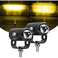 EXZEIT Led Driving Light for Motorcycle, Amber Light, High Low Beam Function Fog Lights Headlights for Bike Polaris Yamaha Can Am ATV UTV, 12/24V, 30W, 6000 Lumens 2 pcs (Amber Light)